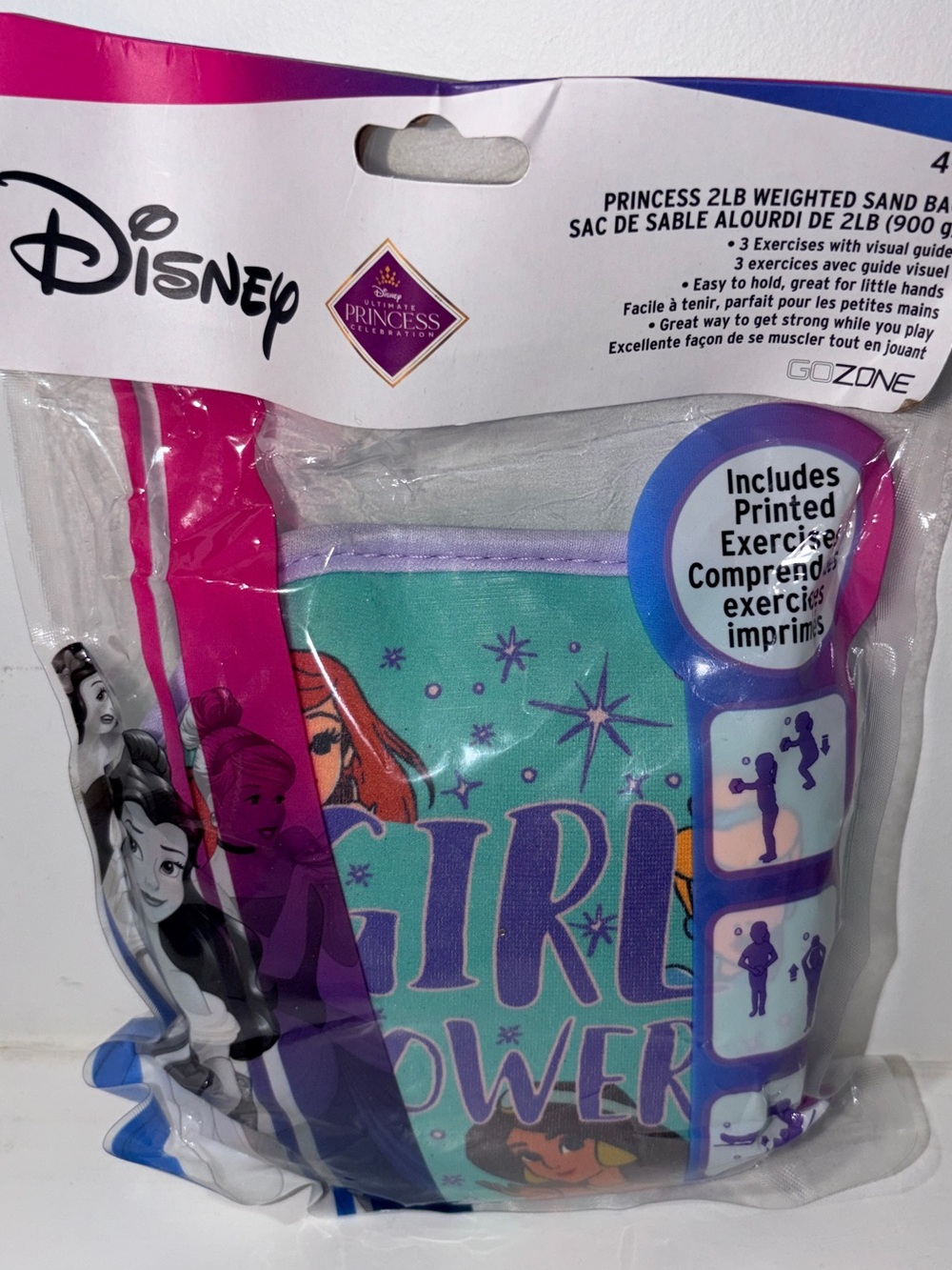 Disney Princess Girl Power 2LB Weighted Sandbag Teal NWT